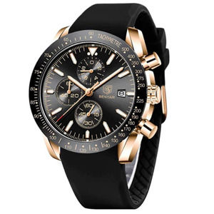 NWT Mens Luxary Benyar Leather Band Watch